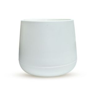 Maceta Cilindrica Blanca y Negro Grande