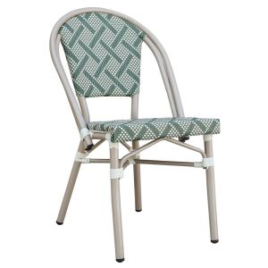 Silla Aluminio tipo Rattan Oval Verde