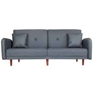 Sofa Cama Modelo Sacramento Negro Tela Vinipiel