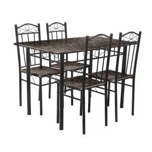 Comedor con 4 Sillas Tubular color Marmol