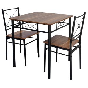 Comedor de 2 Sillas y Mesa color Nuez