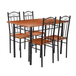 Comedor con 4 Sillas Tubular color Cherry