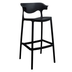 Banco Alto para Barra Negro Plastico Curvo
