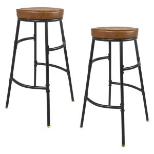 Banco Asiento Redondo Cafe Kit de 2 Piezas