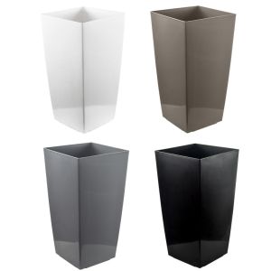 Maceta Cuadrada Larga colores Blanco Negro, Gris y Cafe