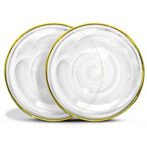 Juego de 2 Platos Base de Cristal de 33 cm diámetro Optic