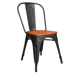 Silla Tolix Asiento Madera Metalica Ergonomica Apilable